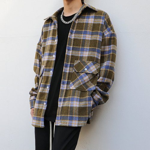 kami no1208 plaid woolen jacket 158202