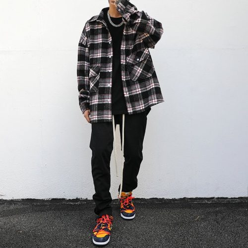 kami no1208 plaid woolen jacket 184329