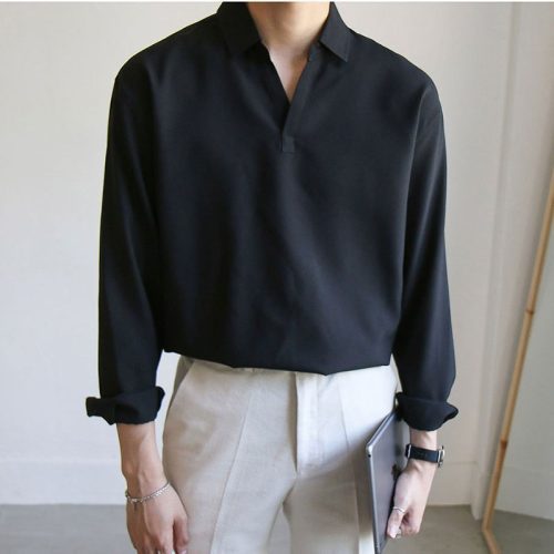 kami no2101 v neck collar shirt 479860