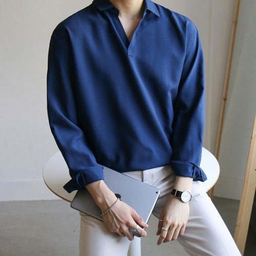 kami no2101 v neck collar shirt 844618