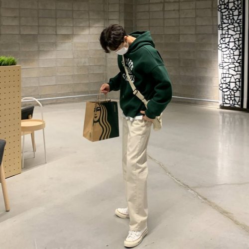 kami no4701 green lettered hoodie 285386